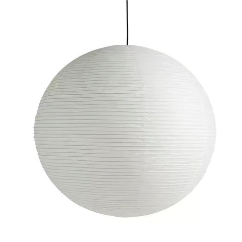 Pendant Light with Round Paper Lantern Shade and Bamboo Frame