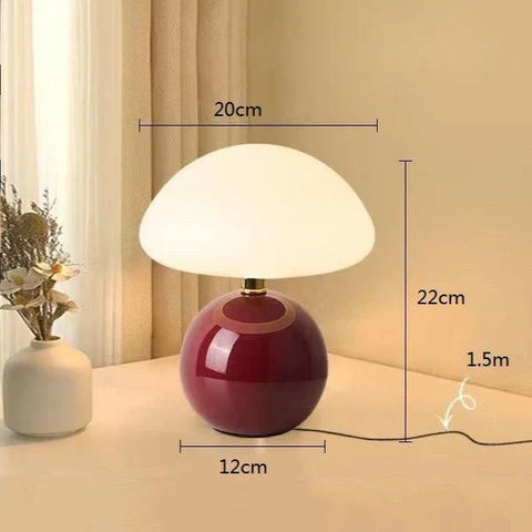 Mushroom Ceramic Table Lamp with Adjustable LED Lighting for Modern Interiors