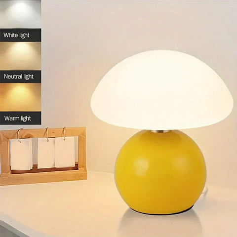 Mushroom Ceramic Table Lamp with Adjustable LED Lighting for Modern Interiors