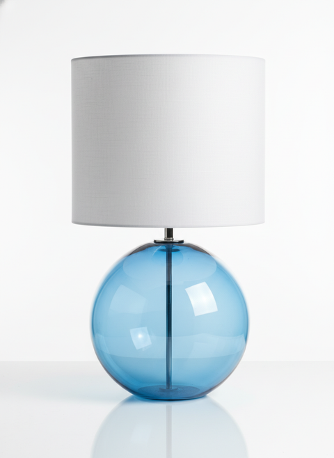 Blown Glass Table Lamp with Cylindrical Shade