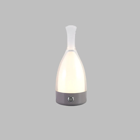 Bottle-Shaped Rechargeable LED Table Lamp with Transparent Glass-Style Shade and Colorful Base